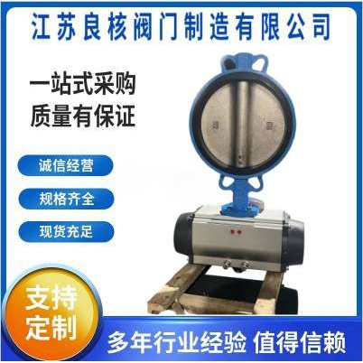 D671X-16Q气动对夹式蝶阀 大口径对夹式蝶阀不锈钢气缸蝶阀 DN300