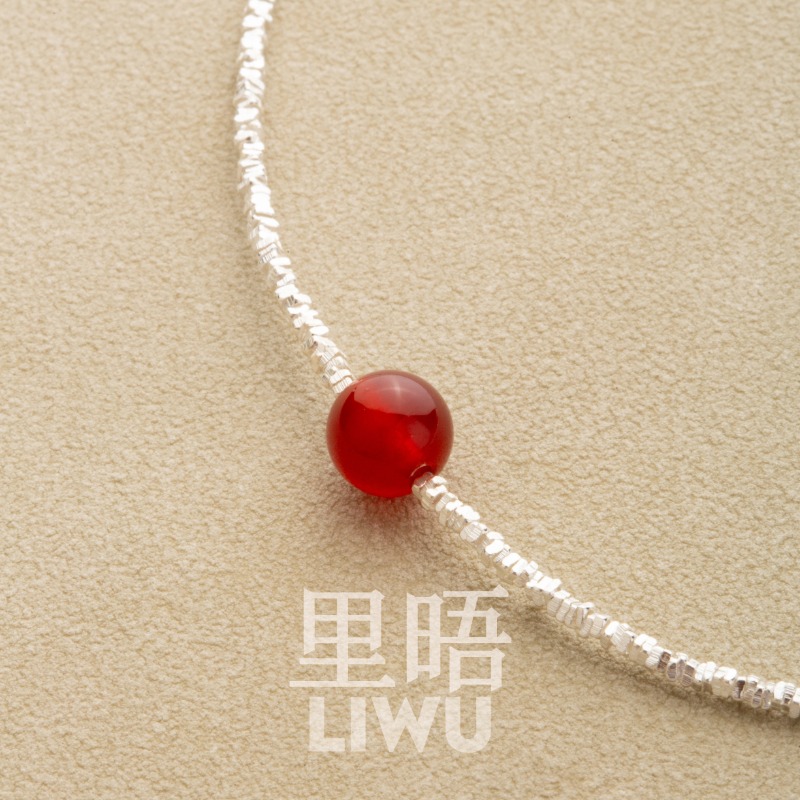 里晤LIWU·赤芒系列|925银碎银子红玛瑙项链送闺蜜送女友送妈妈