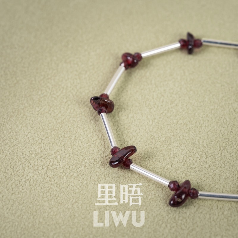 S925纯银石榴石手链新中式显白
