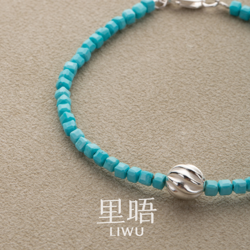 里晤LIWUS925蓝松石手链新中式