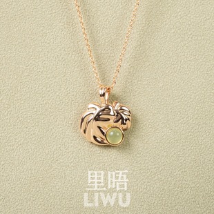 度假轻奢婚礼送闺蜜女友母亲节礼物 里晤S925纯银镀金玉髓叶新中式