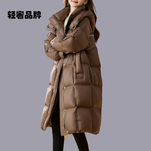 朗姿约定轻奢中长款羽绒服女冬季加厚2026年新款咖色宽松高级感