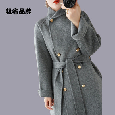 朗姿约定24秋冬新款高端双面羊绒大衣女加厚中长款羊毛呢外套女