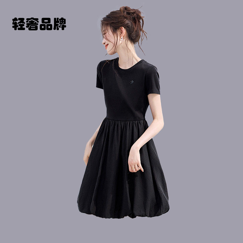 【博主同款】短袖花苞裙子25新款今年流行女装连衣裙