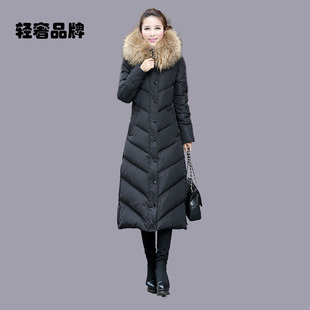 超长加厚保暖大码 冬季 女士羽绒外套 羽绒服女修身 朗姿约定加长款