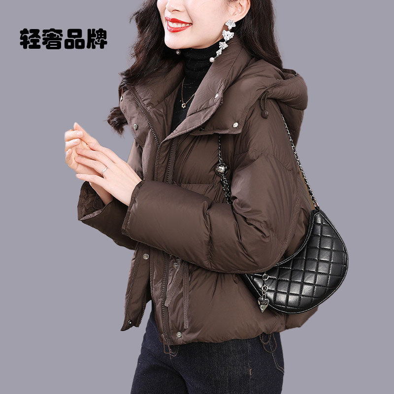 朗姿约定短款鹅绒服女冬季2026新款高端加厚保暖美拉德面包服外套