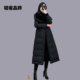朗姿约定羽绒服女中长款 真毛大翻领加厚白鸭绒外套大衣 2026冬新款