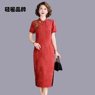 朗姿约定高端高贵风旗袍连衣裙女2026新款 香云纱真丝桑蚕丝裙