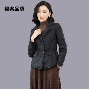 朗姿约定羽绒服女短款2026春秋新款时尚西装领修身显瘦保暖外套
