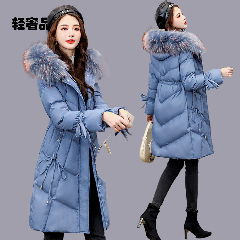 朗姿约定加厚羽绒棉服女中长款2026冬季新款收腰连帽保暖棉衣外套