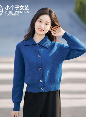 柒量一裁羊毛毛衣小个子百搭冬季新款女短款针织开衫4346