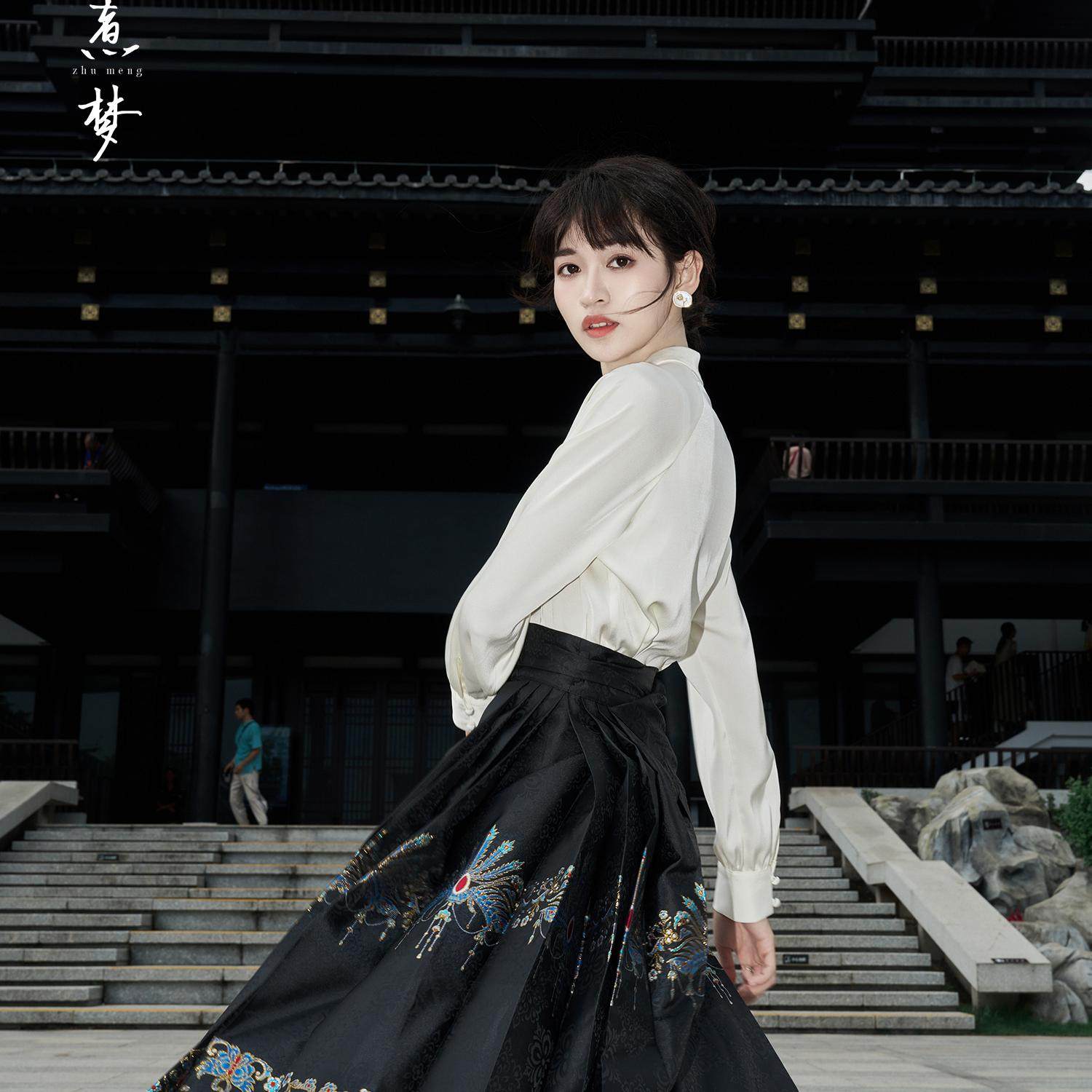 【黑标】小个子春秋新款中式国风马面黑色刺绣长裙优雅高腰 1557,女装/女士精品,半身裙,淘宝优惠券,粉丝福利购,淘宝优惠卷