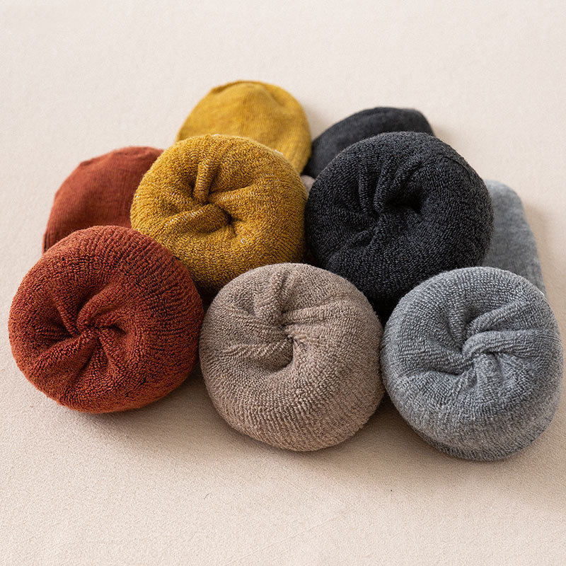 新款过膝袜女韩版jk秋冬加绒中高长筒袜加厚毛圈保暖袜子女生潮