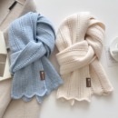 蓝色高级感含羊毛围巾女秋冬季 韩系氛围感保暖厚针织百搭围脖男