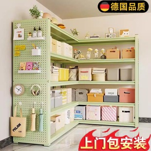 德国转角L型置物架拐角多层货架钢制直角收纳架杂物架仓库储物架