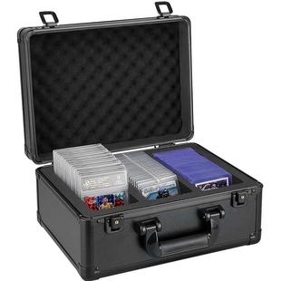 全黑铝合金卡牌收纳盒游戏王球星卡大容量psa评级卡收纳箱