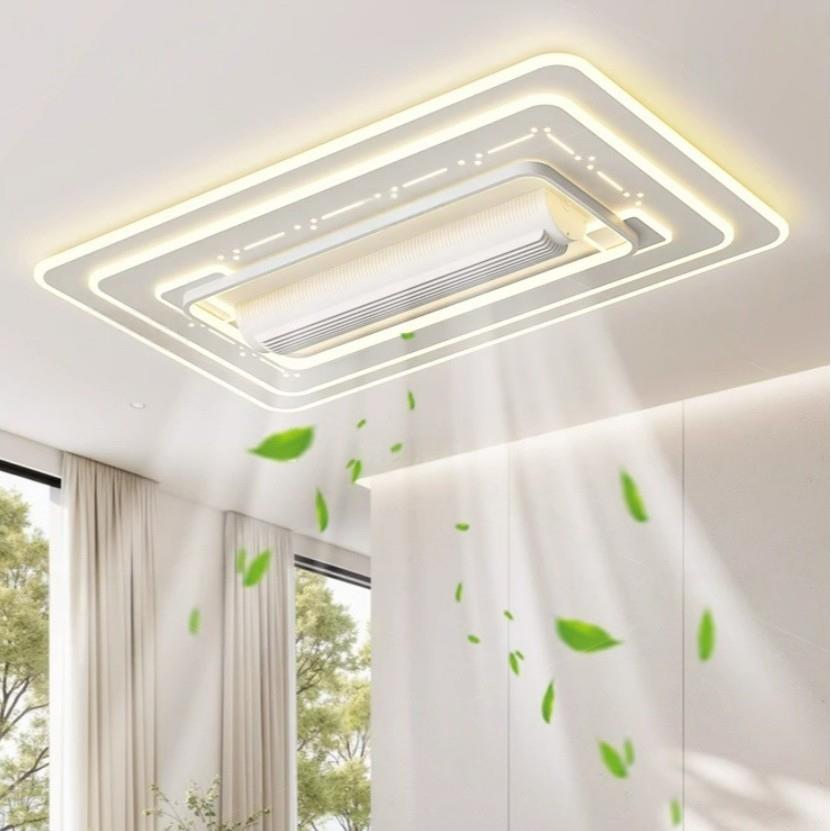 现代简约新款吸顶灯全光谱护眼无叶风扇客厅灯静音餐厅卧室一体灯