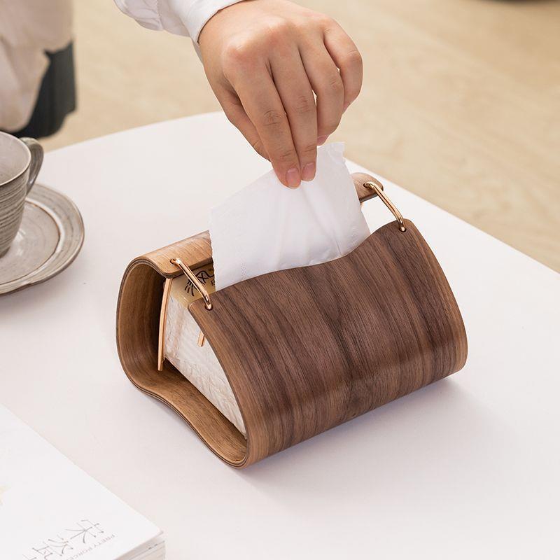 中式纸巾盒客厅实木茶几收纳收纳盒多功能家用纸盒复古轻奢简约