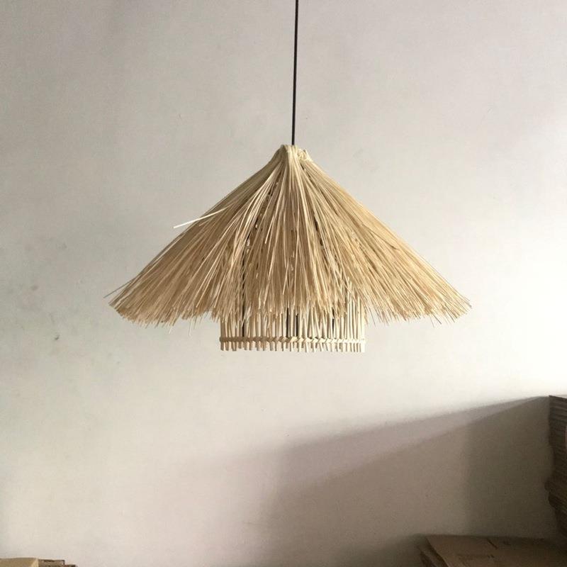 竹艺竹编吊灯餐厅饭店藤艺编织鸟巢吊灯草帽吊灯房子吊灯装饰吊灯