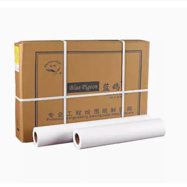 蓝鸽80克CAD工程纸B0A0A1A2A3卷筒3寸白图工程复印纸880 620 440