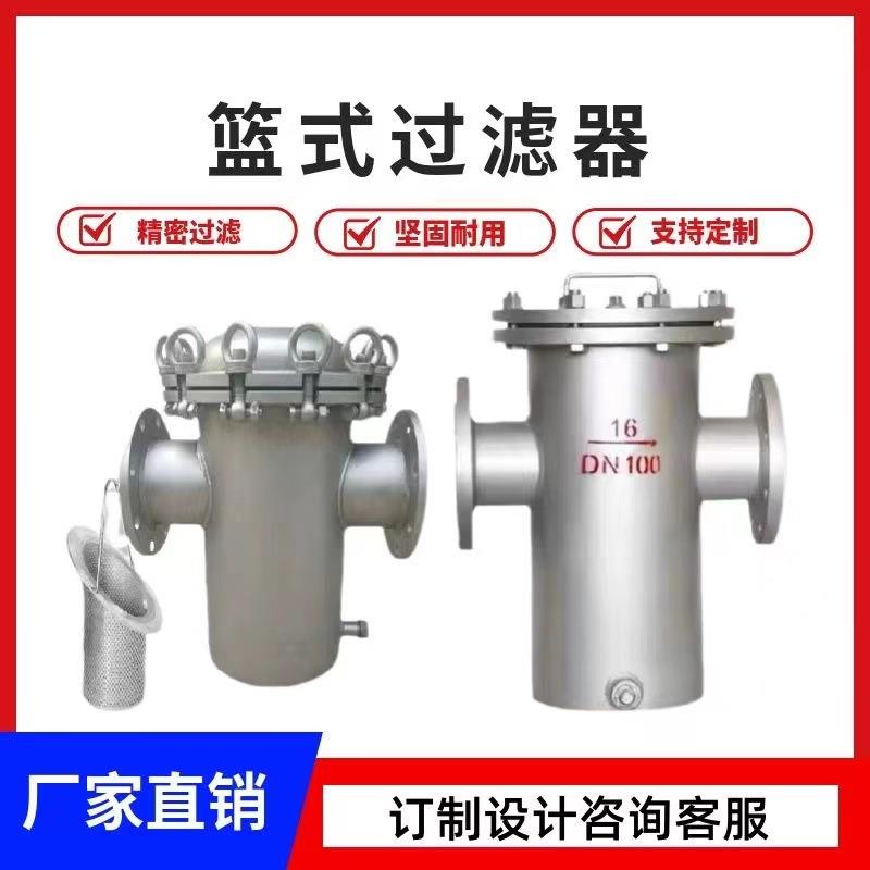 不锈钢直通除污器 篮式过滤器 蓝式法兰过滤器 毛发过滤器 DN50