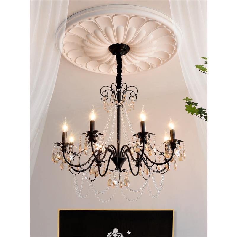 法式吊灯复古水晶蜡烛吊灯客厅主灯大气别墅全光谱护眼卧室灯