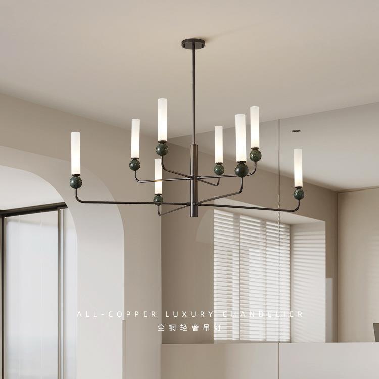 全铜客厅吊灯设计师高端大气别墅挑高挑空法式豪华大厅LED主灯