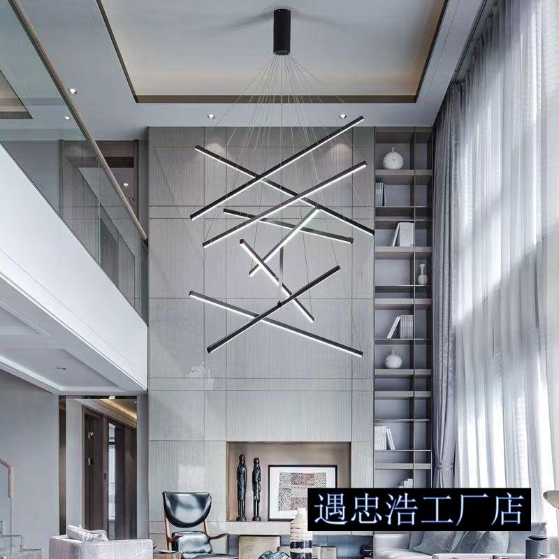 loft吊灯公寓楼梯灯简约现代大气别墅吊灯网红智能复式楼吊灯其他