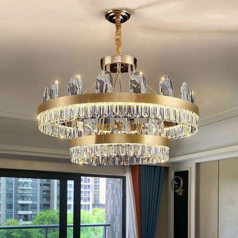 客厅灯轻奢水晶吊灯后现代简约餐厅卧室2024新款美式意式全屋灯具