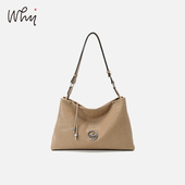 WHY女包单肩包踏花归去系列植鞣牛皮复古大容量腋下包通勤斜挎包