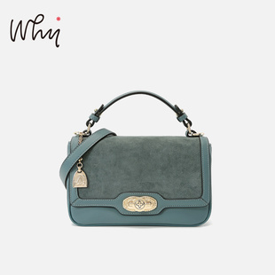 WHY女包羊麂皮包包秋冬复古太空包高级质感手拎包单肩斜挎通勤包