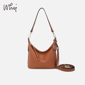 WHY女包极简风hobo包高级感真皮慵懒风休闲单肩包大容量斜挎包
