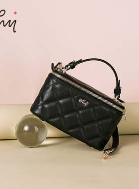 【商场同款】WHY女包小香风菱格盒子包时尚单肩斜挎包真皮链条包