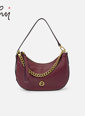 WHY女包头层牛皮腋下包复古高级感链条单肩包大容量通勤女包斜挎