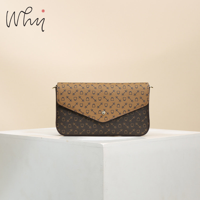 WHY女包老花小方包撞色信封包高级质感链条包时尚百搭单肩斜挎包,箱包皮具/热销女包/男包,通用款女包,淘宝优惠券,粉丝福利购,淘宝优惠卷