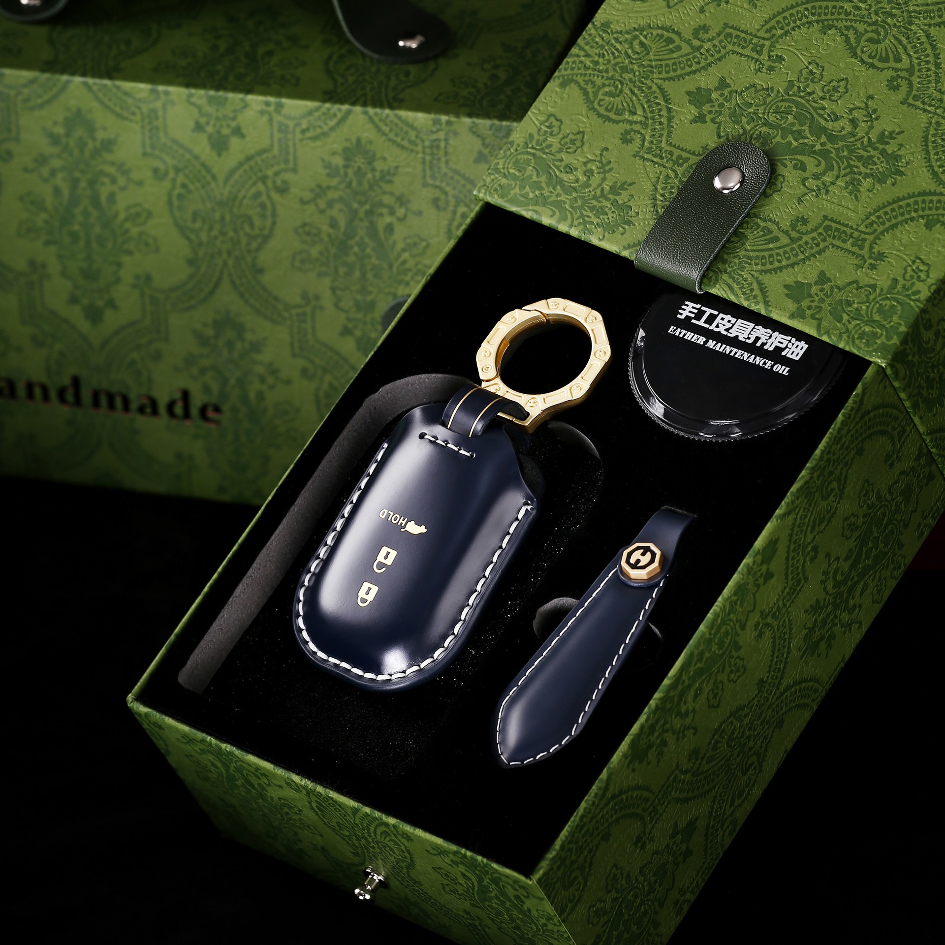 头层牛皮本田官方手工定制钥匙套