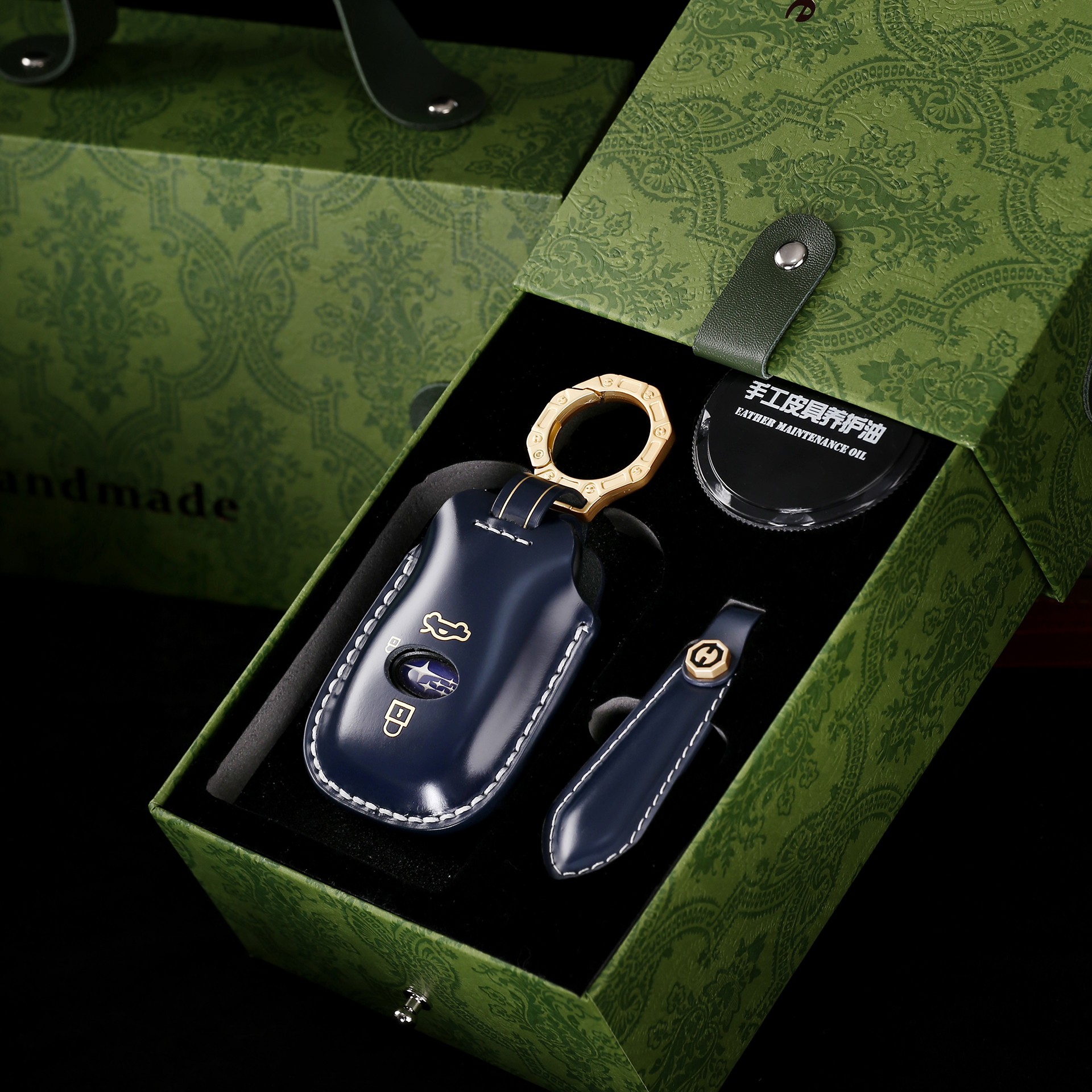 头层牛皮车企官方手工定制钥匙套