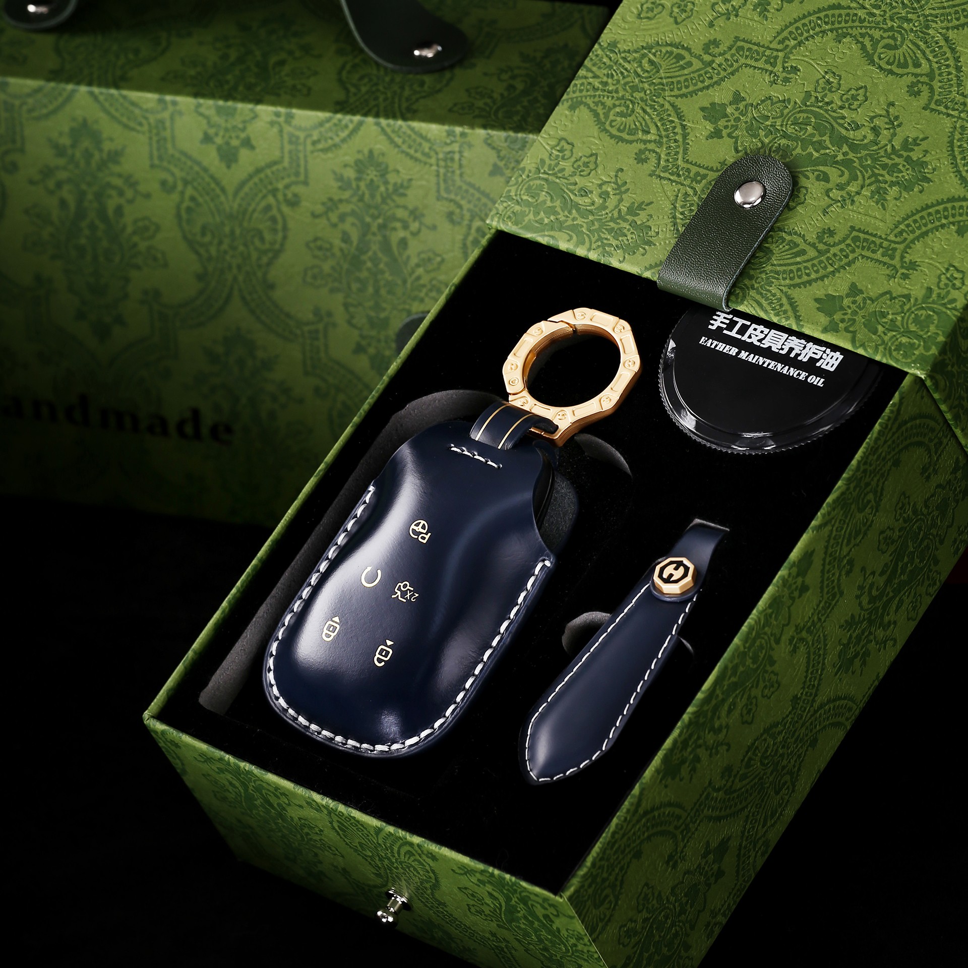 头层牛皮车企官方手工定制钥匙套