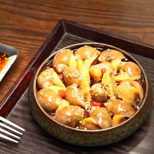 捞汁鲍螺500g/桶 麻辣老婆脚渤海湾特产深海鲍鱼螺顺丰