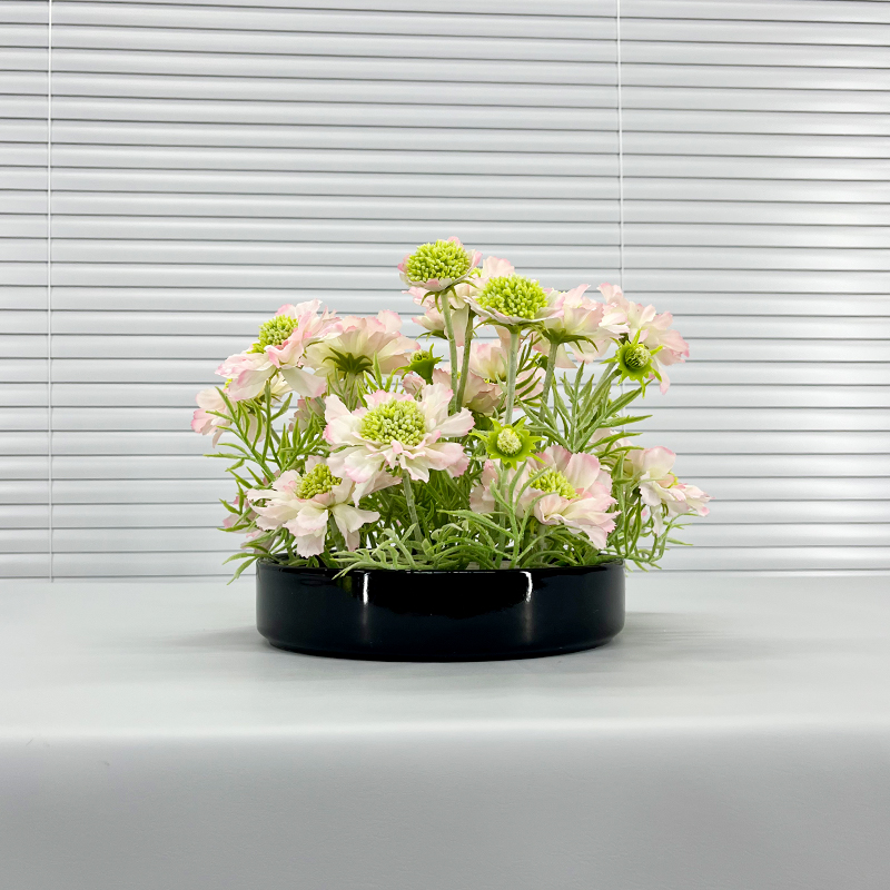 酒店圆桌转盘仿真花餐桌花摆花餐桌中间摆件装饰花茶桌花假花摆设