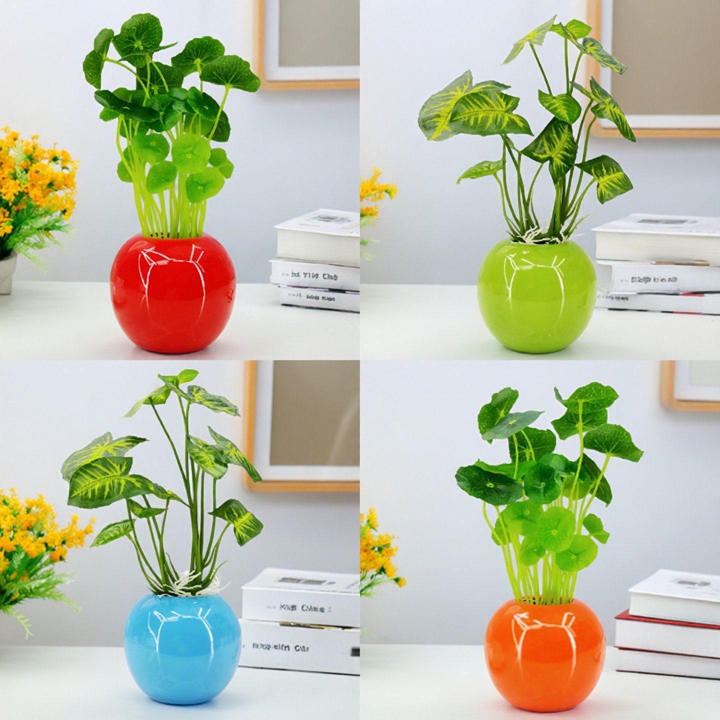 仿真绿植铜钱草摆件金钱叶植物假花装饰盆栽盆景家居办公桌装饰