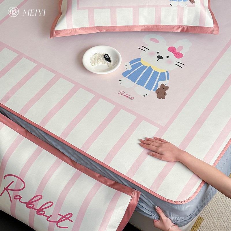 A类婴儿可用卡通风冰丝凉席夏季裸睡空调席可水洗床垫床上用品1.5