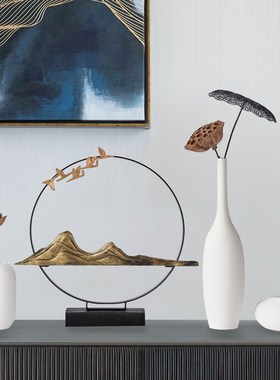 新中式禅意家居工艺品风景摆件设现代简约客厅桌面玄关酒柜装饰品