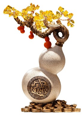 新中式葫芦招财客厅摆件高端大气上档次装饰办公室桌博古架工艺品