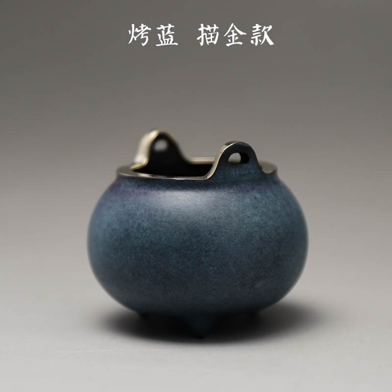 小宣德冲耳炉旅行便携三足家用仿古炉香薰炉Q款纯铜迷你香炉