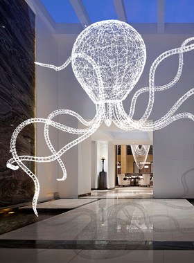 户外不锈钢镂空动物章鱼雕塑铁艺大摆件装饰园林景观酒店售楼美陈