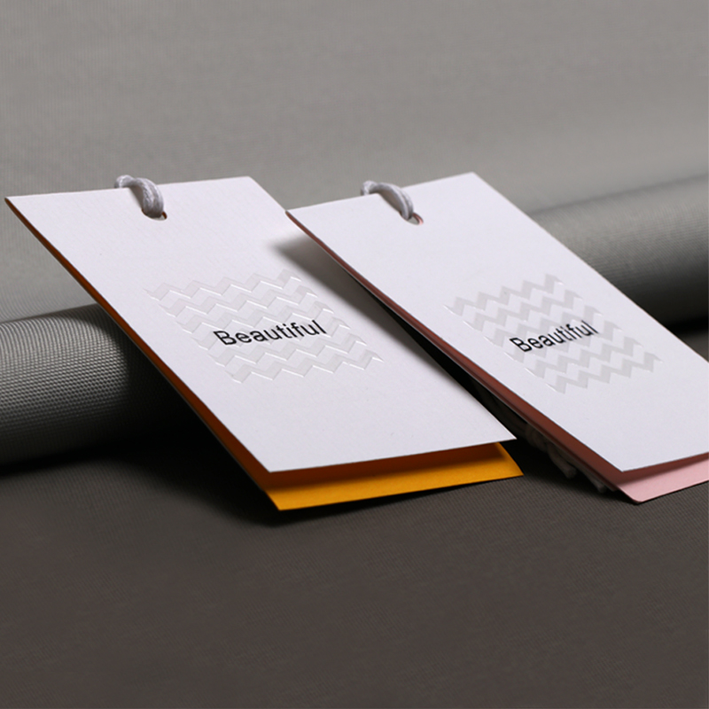 吊牌定做高档服装吊牌现货女装标签订做彩粉时尚简约衣服吊牌定制