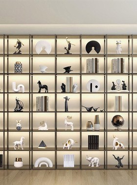 现代轻奢高档客厅摆件家居饰品展示柜书柜酒柜装饰品办公室工艺品