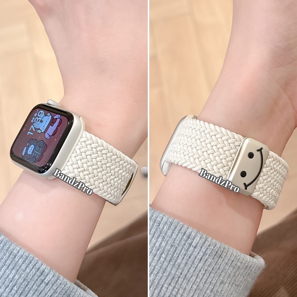 适用iwatch创意编织磁吸扣表带