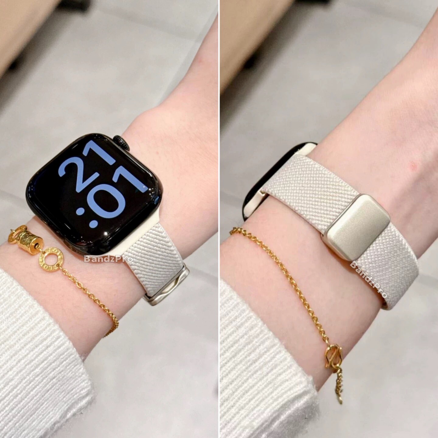适用iwatch新年细款磁吸尼龙表带图片